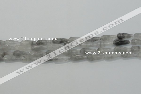 CTR90 15.5 inches 8*20mm faceted teardrop cloudy quartz beads