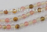 CTS01 15.5 inches 4mm round tigerskin glass beads wholesale
