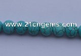 CTU03 15.5 inches 8mm round blue turquoise strand beads Wholesale
