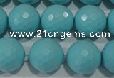 CTU1226 15.5 inches 16mm faceted round synthetic turquoise beads