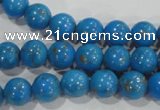 CTU1621 15.5 inches 6mm round synthetic turquoise beads