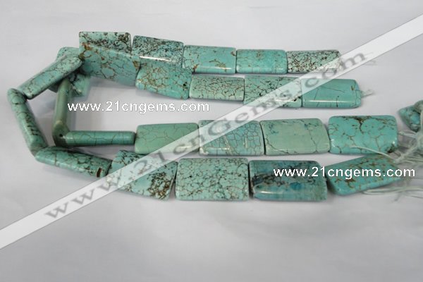 CTU1926 15.5 inches 22*32mm flat tube imitation turquoise beads