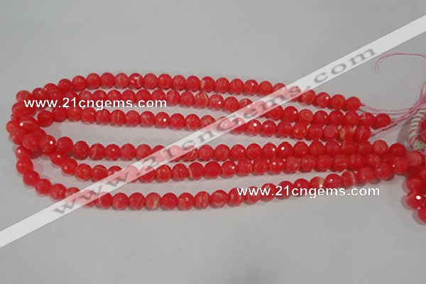 CTU2742 15.5 inches 8mm faceted round synthetic turquoise beads