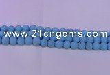 CTU2854 15.5 inches 12mm round matte turquoise beads