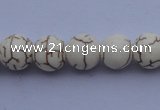 CTU35 15.5 inches 10mm round white turquoise strand beads Wholesale