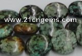 CTU416 15.5 inches 16mm flat round African turquoise beads wholesale