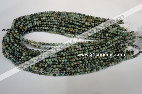 CTU480 15.5 inches 4mm round African turquoise beads wholesale