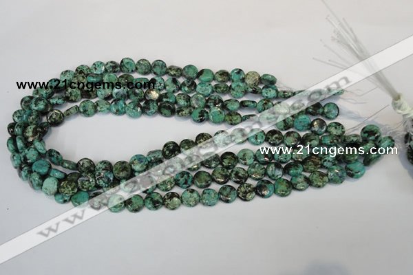 CTU490 15.5 inches 10mm flat round African turquoise beads wholesale