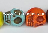 CTU713 15.5 inches 18*20*22mm skull dyed turquoise beads wholesale