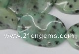 CTW309 15.5 inches 20*30mm wavy oval sesame jasper gemstone beads