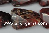 CTW418 15.5 inches 22*30mm faceted & twisted brecciated jasper beads