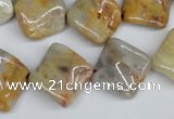CTW44 15.5 inches 15*15mm twisted diamond crazy lace agate beads