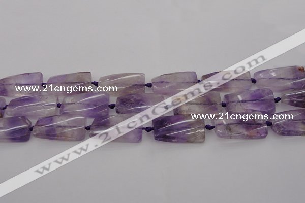CTW456 20*38mm faceted & twisted rectangle ametrine beads