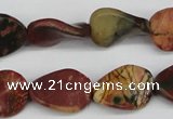 CTW71 15.5 inches 15*20mm twisted oval picasso jasper beads