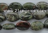 CUG168 15.5 inches 10*14mm oval australian unakite beads