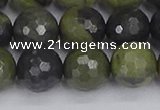 CUJ104 15.5 inches 12mm faceted round African green autumn jasper beads