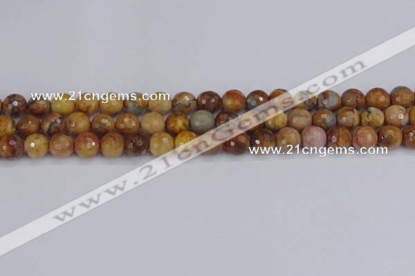 CVJ23 15.5 inches 8mm faceted round venus jasper beads wholesale