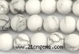 CWB271 15 inches 6mm round matte howlite turquoise beads
