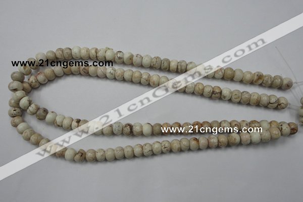 CWB321 15.5 inches 6*8mm rondelle howlite turquoise beads wholesale