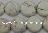 CWB345 15.5 inches 18mm flat round howlite turquoise beads