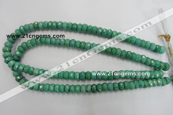 CWB445 15.5 inches 6*10mm faceted rondelle howlite turquoise beads