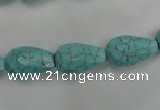 CWB471 15.5 inches 10*16mm faceted teardrop howlite turquoise beads