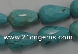 CWB473 15.5 inches 12*20mm faceted teardrop howlite turquoise beads