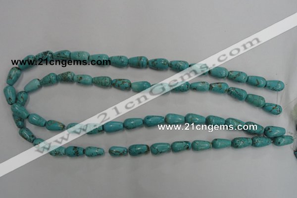 CWB675 15.5 inches 8*14mm teardrop howlite turquoise beads wholesale