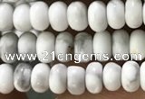 CWB916 15.5 inches 2*4mm rondelle white howlite turquoise beads