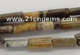 CWJ10 15.5 inches 8*16mm flat column wood jasper gemstone beads