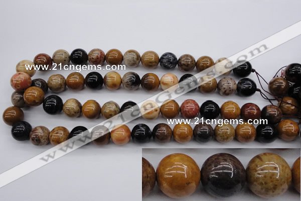 CWJ266 15.5 inches 15mm round wood jasper gemstone beads wholesale