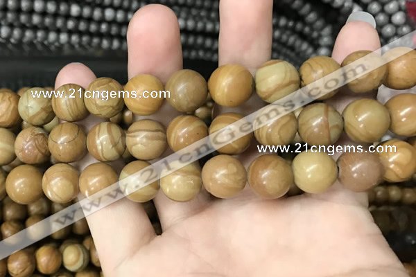 CWJ515 15.5 inches 14mm round wooden jasper beads wholesale