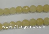CYJ152 15.5 inches 8mm faceted round yellow jade beads wholesale