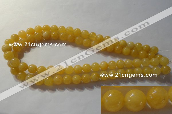 CYJ253 15.5 inches 10mm round yellow jade beads wholesale