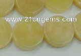 CYJ51 15.5 inches 20mm coin yellow jade gemstone beads wholesale
