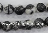 CZJ206 15.5 inches 14mm round black & white zebra jasper beads