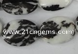 CZJ221 15.5 inches 18*25mm oval black & white zebra jasper beads