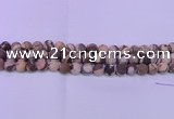 CZJ264 15.5 inches 12mm round matte zebra jasper beads