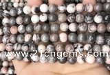 CZJ298 15.5 inches 8mm round pink zebra jasper beads wholesale