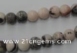 CZJ402 15.5 inches 8mm round pink zebra jasper beads wholesale