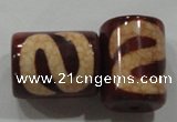 DZI44 2PCS 14*18mm column loose Tibetan Agate Dzi Beads wholesale
