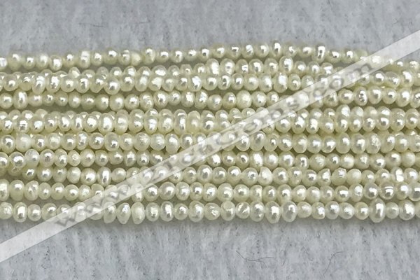 FWP01 14.5 inches 1.5mm - 1.8mm potato white freshwater pearl strands
