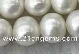 FWP106 15 inches 9mm - 10mm potato white freshwater pearl strands