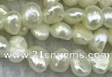 FWP231 14.5 inches 3mm - 4mm baroque white freshwater pearl strands