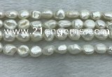 FWP350 15 inches 7mm - 8mm baroque white freshwater pearl strands