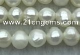 FWP38 14.5 inches 3mm - 4mm potato white freshwater pearl strands