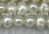 FWP40 14.5 inches 4mm - 5mm potato white freshwater pearl strands