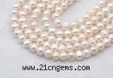 FWP481 14 inches 6mm - 7mm potato white freshwater pearl strands
