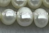 FWP85 15 inches 8mm - 9mm potato white freshwater pearl strands