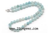 GMN7602 18 - 36 inches 8mm, 10mm matte amazonite beaded necklaces